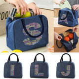 Canvas Insulated Lunch Bag, Zipper Storage Handbag