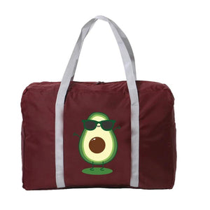 Avocado Print Foldable Duffle Bag Large Capacity