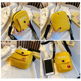 Mini Canvas Handbag Crossbody Bag Cell Phone Bag Casual Flap Shoulder Bag