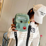 Mini Canvas Handbag Crossbody Bag Cell Phone Bag Casual Flap Shoulder Bag