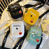 Mini Canvas Handbag Crossbody Bag Cell Phone Bag Casual Flap Shoulder Bag