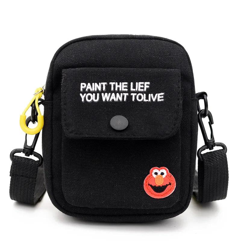Mini Canvas Handbag Crossbody Bag Cell Phone Bag Casual Flap Shoulder Bag