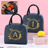 Canvas Picnic Thermal Lunch Bag with Wreath Print