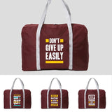 Unisex Travel Bag Foldable Handbags Phrase Print Large Capacity