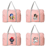 Foldable Large Duffle Bag Dog Print Travel Tote Clothes Organizers Women Bags