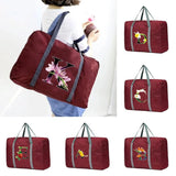 Foldable Travel Bag Large Capacity Flower Pattern Organizers Handbag