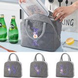 Cooler Food Lunch Bags School Kids Insulated Tote Letters Printed Bento