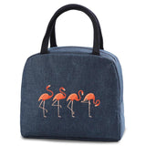 Flamingo Print Lunch Bag Insulated Thermal Handbag