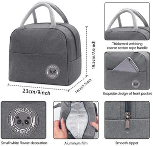 Kids Insulated Lunch Bag 26 Letters Tote Cooler Thermal Bento Food Organizer