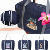 Large Capacity Folding Bag Travel Bag Tote Carry on Luggage Wave Print