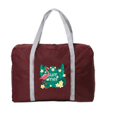 Large Capacity Folding Travel Bag Flamingo Print Tote Handbag