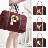 Foldable Travel Bag Women Tote Bag Floral Letter Print Shoulder Bag