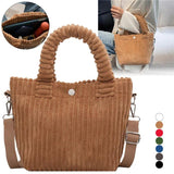 Corduroy Shoulder Tote Bag for Women, Soft Handbag Totes, Casual Crossbody Bag