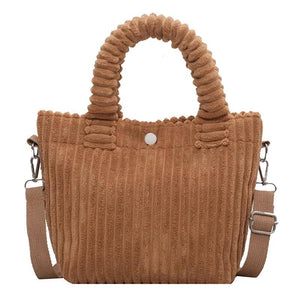 Corduroy Shoulder Tote Bag for Women, Soft Handbag Totes, Casual Crossbody Bag