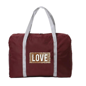 Leopard Series Printing Travel Bag Unisex Foldable Handbags Organizers