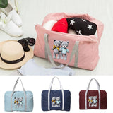 Unisex Outdoor Camping Handbag Travel Organizer Bear Print Zipper Bag