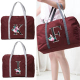 WaterProof Nylon Foldable Travel Bag White Marble Pattern
