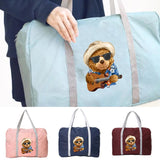 Unisex Bear Print Luggage Bag for Camping Travel