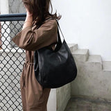 Vintage Leather Shoulder Bag Large Modern Female