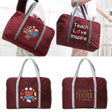 Teacher Series Print Travel Bag Large Capacity Luggage Organizer
