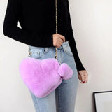 2021 Plush Heart-Shaped Bag Love Bag Heart Shaped Plush Hair Band