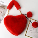2021 Plush Heart-Shaped Bag Love Bag Heart Shaped Plush Hair Band