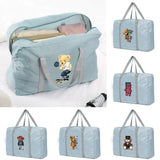 Large Capacity Unisex Bear Pattern Duffle Bag Weekend Organizer