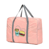 Large Capacity Travel Bags Love Burger Chips Print