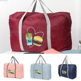 Large Capacity Travel Bags Love Burger Chips Print