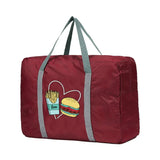 Large Capacity Travel Bags Love Burger Chips Print