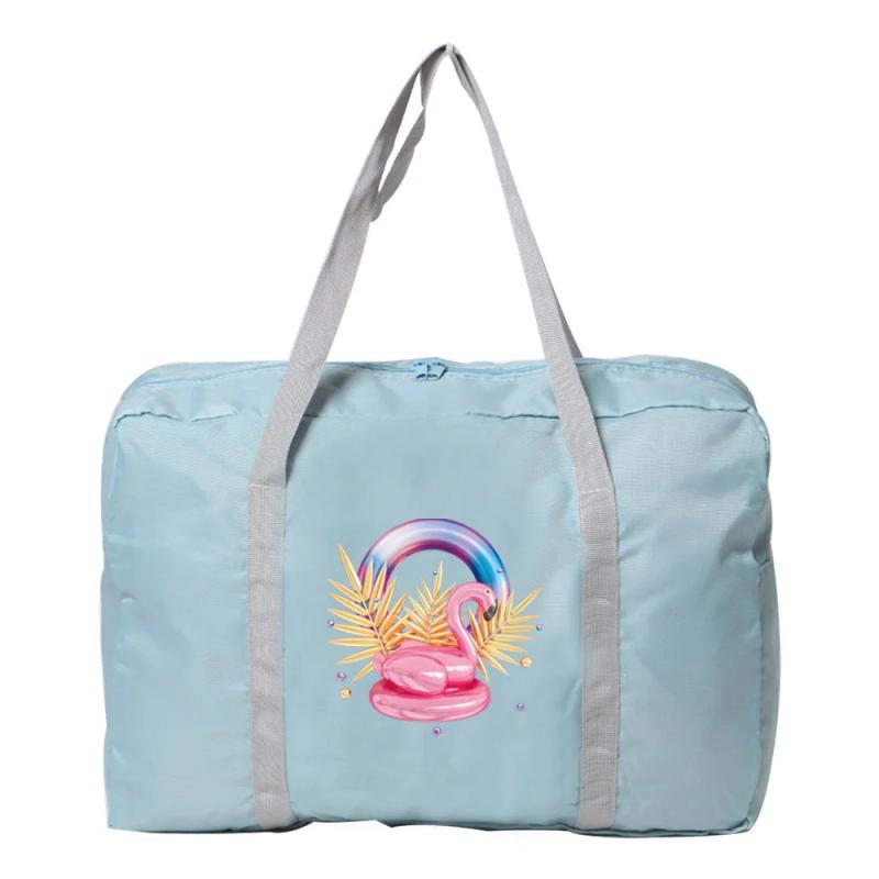 Flamingo Print Travel Bag Zipper Organizer Foldable Toiletries Storage