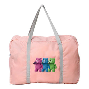 Bear Series Pattern Nylon Travel Bags Unisex Foldable Luggage Pack