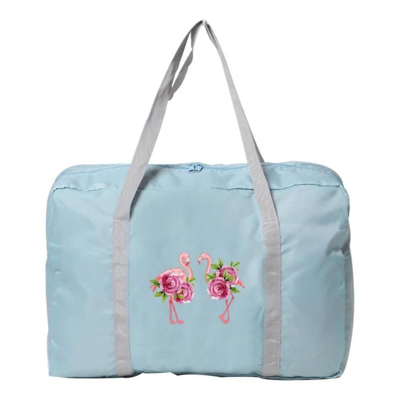 Flamingo Print Foldable Tote Bag Organizer