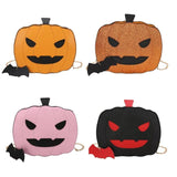 Halloween Pumpkin Shoulder Bag Devil Handbag with Bat Pendant