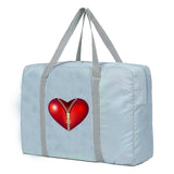 Foldable Travel Bags Organizer Luggage Bag Heart Print Duffle Bag