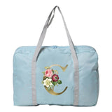 Large Capacity Foldable Nylon Travel Bag Organizers Unisex Luggage Golden Flower