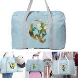 Large Capacity Foldable Nylon Travel Bag Organizers Unisex Luggage Golden Flower
