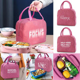 Canvas Lunch Bag Women Insulated Thermal Organizer Waterproof Cooler Tote