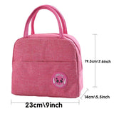 Women Thermal Lunch Bag Portable Cooler Handbag Organizer Insulated Canvas
