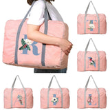 Letter Series Travel Bags Unisex Nylon Foldable Large Capacity Luggage Pack