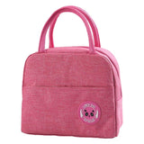 Golden Flower Print Insulated Lunch Bag Tote