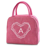 Lunch Bag Canvas Pouch Women Picnic Portable Thermal Packet Diamond Print