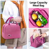Canvas Lunch Bag Women Insulated Thermal Handbag Waterproof Picnic Packet