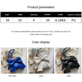 Women's Bowknot Shoulder Bag in White/Blue/Black