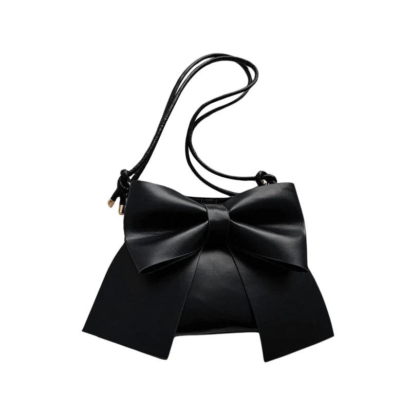 Women's Bowknot Shoulder Bag in White/Blue/Black