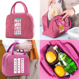 Canvas Lunch Bag with Phrase Print Insulation