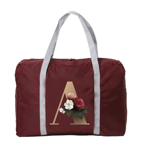 Large Capacity Folding Unisex Travel Bags Letter Print Luggage Tote Handbag