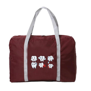 Large Capacity Travel Bags Tote Duffel Set Teeth Print Hand Bag