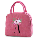 Flower Letter Print Insulated Cooler Bag
