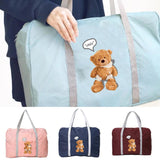 Unisex Bear Print Folding Luggage Bag Organizer